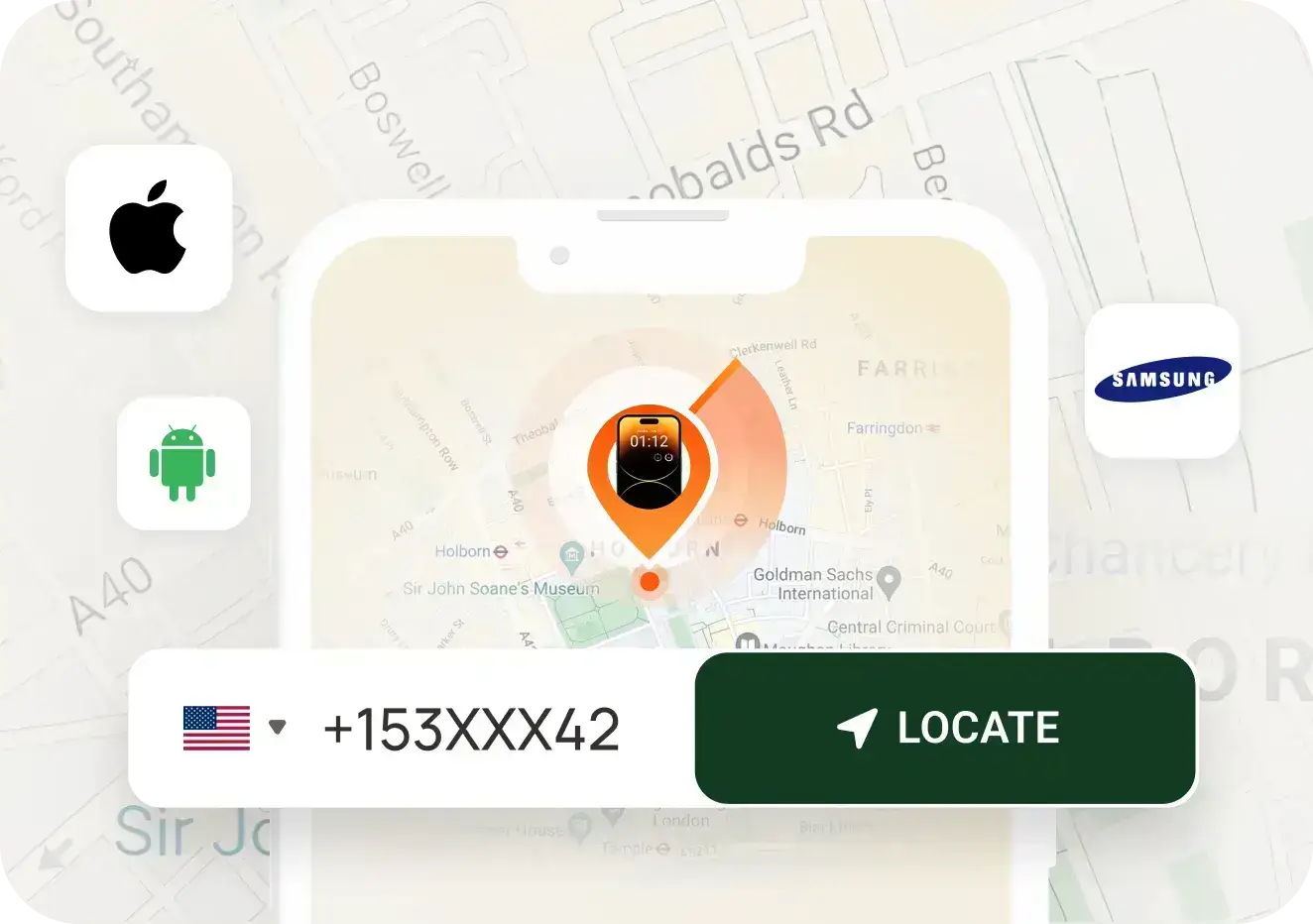 locate phone without gmail and apple id
