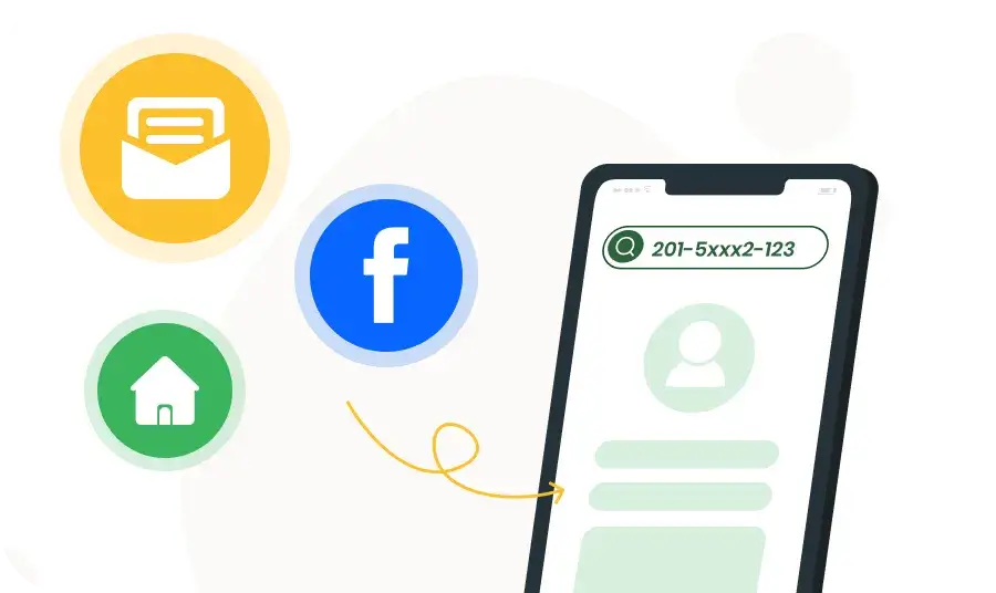 pesquisar endereço de mídia social e e-mail por número