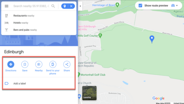 How to Pin a Location on Google - Small Panel With Detail 768x433 