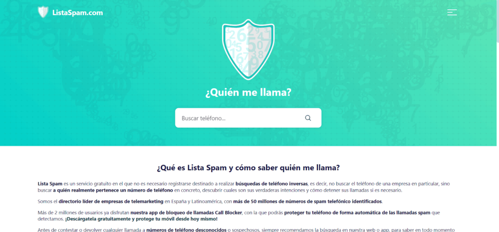search number in listaspam