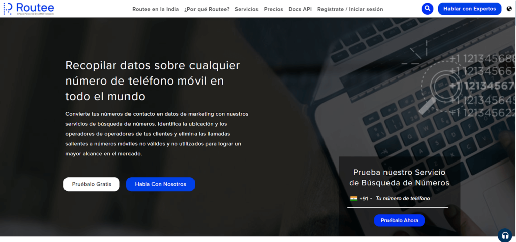 phone number search in routee